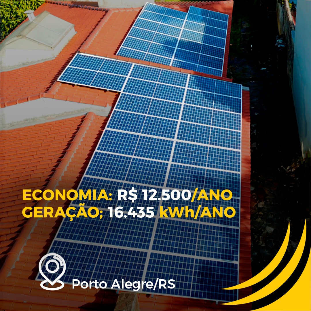 Projeto solar em Porto Alegre com economia anual de R$ 73.657 e geração de 86.641,9 kWh por ano